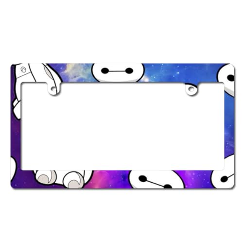 ベイマックス ナンバーフレーム ナンバープレートホルダー ナンバープレートカバー カーアクセサリー ナンバーカバー タグ装飾 耐久性 PC素材 2穴ねじ 掛けやすい 普通車 軽自動車適用 車外用品 汎用 カー用品 1個 33.8m*19.6cm