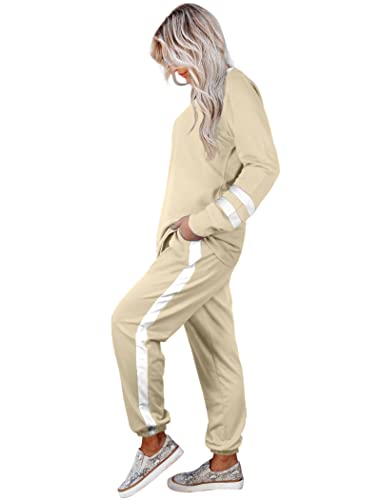 Image of Aloodor Sweatsuit for Women 2 Piece Outfits for Womens Crewneck Sweatshirts Pullover