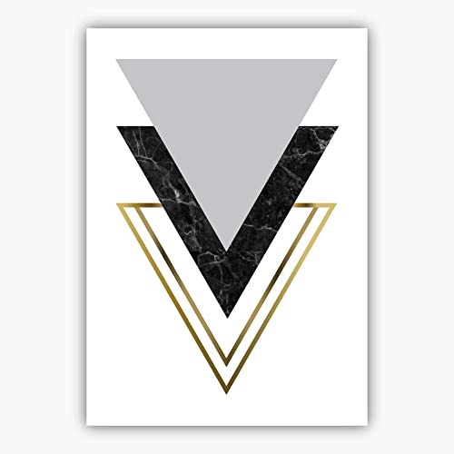Artze Wall Art Geometric Effect Scandinavian Stags Abstract Triangles Pattern Art Prints 3-Piece Set - Image 3