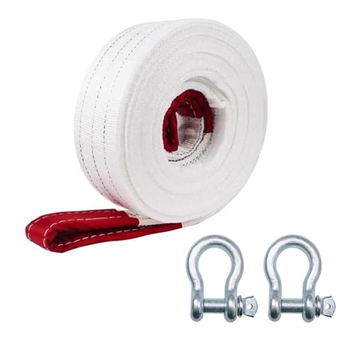 フック付き牽引ロープ 長さ20フィート 耐荷重5トン 高強度ナイロン牽引ストラップ 自動車 SUV RV トレーラー ATV用 ラチェットトラック スタック(6 meters/3 tons)