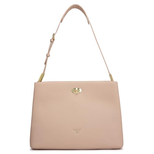 Image of Da Milano Women's Leather Shoulder Bag - Pink
