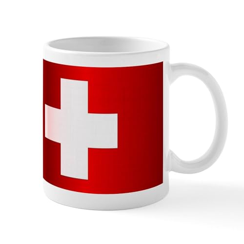 Taza de cerámica CafePress 11 oz con bandera Suiza miniatura 1