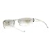 PASTL Half Rim Rimless Style Rectangular Sunglasses Unisex Classic Fashion UV400 Silver Frost (Smoke Clear)