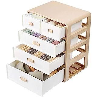EKYLIP Four Layer Drawer Storage Cabinet Box Household Underwear Storage Box Drawer Compartment Plastic Storage Box for Small Clothing and Objects, Easy to Sort and Store EKYLIP Four Layer Drawer Storage Cabinet Box Household Underwear Storage Box Drawer Compartment Plastic Storage Box for Small Clothing and Objects, Easy to Sort and Store