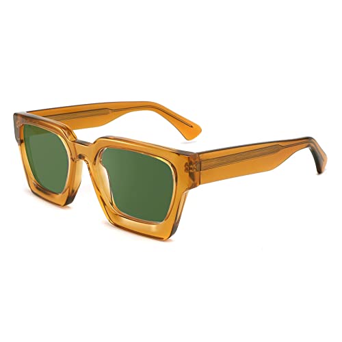 Lunettes de soleil carrées polarisées femmes et hommes conduite UV400 cristal orange C05