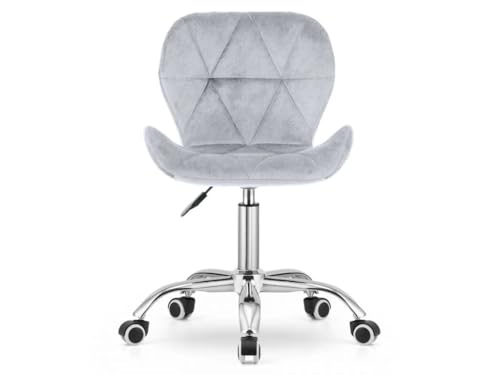 Image of Amazon Brand - Umi Height-Adjustable Velvet Office Study Computer Desk Chair for Salon, Spa, Bar in Light Blue Color