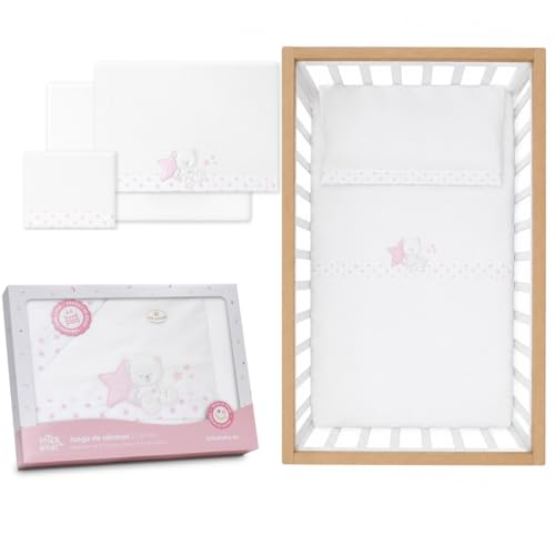 Danielstore Sábanas Minicuna Bebé 50x80 cm 100% Algodón – Sábana Bajera Ajustable para Minicuna, Moisés, Capazo y Carrito – Suave, Transpirable y Antiarrugas para Recién Nacido