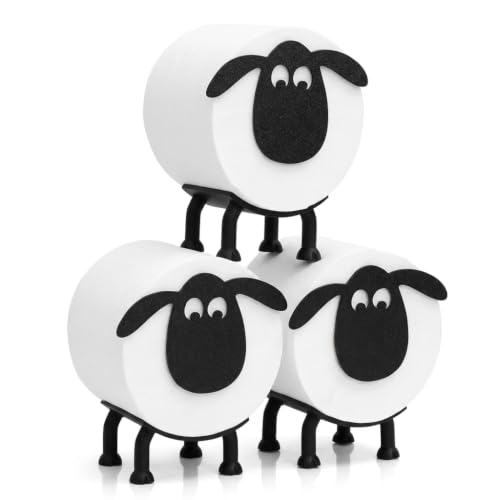 TUTHKOTH 3PCS Sheep Toilet Roll Holder, Sheep-Shaped Toilet Paper Storage