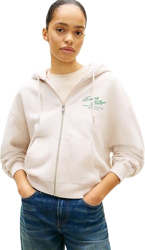 Sweat à Capuche zippé Femme Tommy Hilfiger Mdrn Script en Molleton