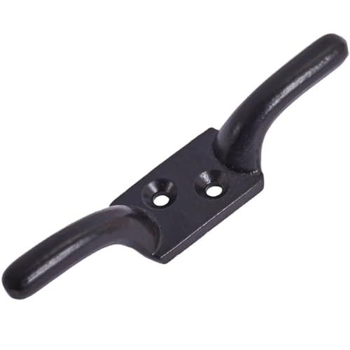 Image of Merriway® BH07911 Cleat Hook, Black Japanned 100mm (4") (Pack of 1)