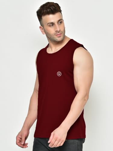 Image of CHKOKKO Tank Tops Sleeveless T-Shirt for Men Gym Wear Vest Solid Stylish Round Neck Running Sando for Sports Workout Fitness & Casual or Beach Wear