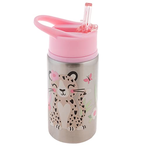 Stephen Joseph Botella de agua de acero inoxidable, leopardo Cover