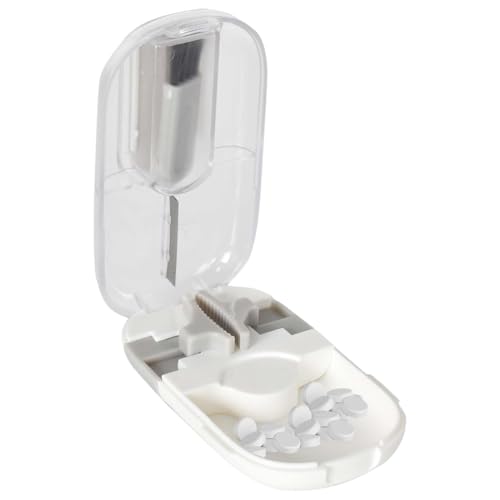 Cortador de Pastillas, Corta Pastillas para Píldoras Múltiples, Cortador de Pastillas Múltiples, Cortador Pastillas, Cortador de Tabletas con Compartimento de Almacenamiento, para Viajes y Mascotas