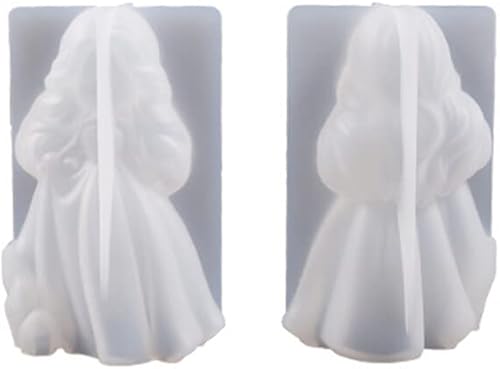 Miniatura 3 de Eforcase 2 moldes de vela para niñas, lindos moldes de silicona de princesa para hacer velas, fabricación de jabón, decoración, bricolaje