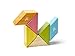 6 Piece Tegu Pocket Pouch Prism Magnetic Wooden Block Set, Tints