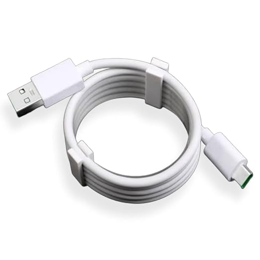 Image of Original 65W Flash Super VOOC USB to Type C Fast Charging Cable Compatible With Compatible With Oppo Reno 6 pro|Oppo Reno 5 pro|Oppo find x2 pro (Only Cable)