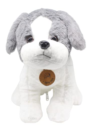 Image of Tickles Puppy Dog Soft Stuffed Plush Animal Toy for Kids Birthday Gift (Color: Grey; Size: 40 cm)