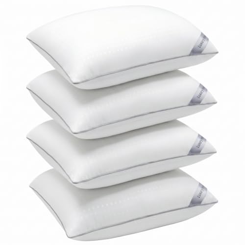 Higoom Standard Size Bed Pillows for Sleeping Set of 4 4 Pack Great Support Luxury Hotel Pillows for Side Stomach and Back Sleepers(4 Pack)