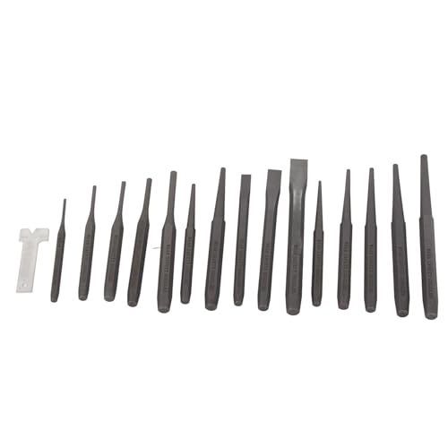 Mechanics Punches And Chisel Set, 16Pcs Mechanics Punches And Chisel Set Pin Centre Taper Cold Gauge, Complete Tool Kit For Metalworking And Repairs