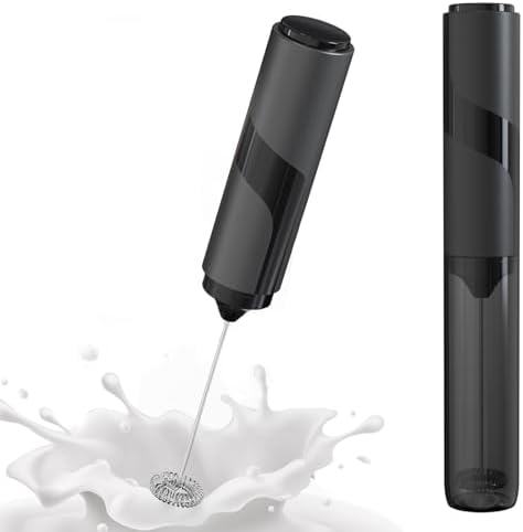 Handheld Milk Frother with Cover- 15-Second Silent Drink Mixer, T...