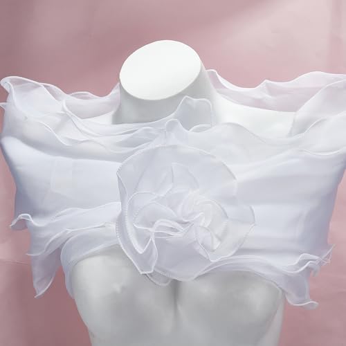 NICENEEDED Bridal Detachable Tulle Shawl, White Wedding Strapes Sleeve Shawls, Removable Shoulders Cover Up Accessory3