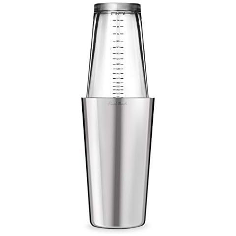 Final Touch Double Wall Boston Shaker with Silicone Seal and Ounce/Milliliter Measurements (FTA1852) Cover