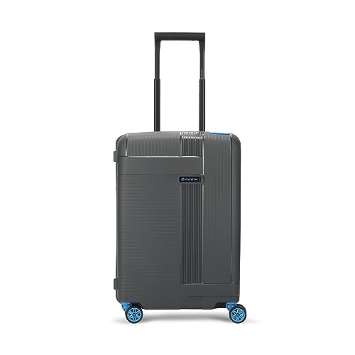 Image of Carlton Vault | Cabin Trolley Bag, 55 Cm Small Hardsided Luggage | 8 Wheels, TSA Lock | Polypropylene | Premium Suitcase for Travel | 5 Year International Warranty | Grey