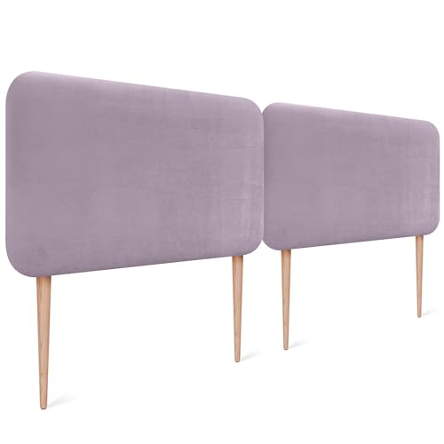 DHOME Cabecero Tapizado Liso con Patas Redondeado