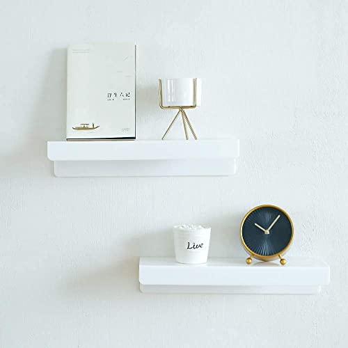 Cq Acrylic 15" Acrylic Floating Wall Ledge Shelf,Floating Book Shelves For Kids Room,White Bathroom Shelves,Great For Living Room,Office,Bedroom,Bathroom,Kitchen,Set Of 6 #TOP1