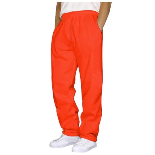 JiXiang Wide Leg Sweatpants Men Fleece Open Bottom Straight Trousers Baggy Lounge Running Athletic Joggers Pants with Pockets - Main Image