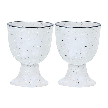 Image of Qimacplus Elevate Your Breakfast Experience Soft Boiled Egg Holder Set Stylish Ceramic Egg Cups Perfect Housewarming Gift Set of 2 (Ivory)