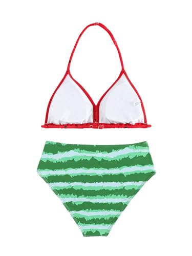 WDIRARA Girl's 2 Piece Swimsuits Graphic Print Halter Triangle Bikini Swimwear Set Summer Cute Swimsuit Sets2