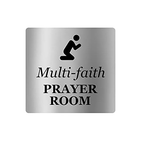 Multi-faith Prayer Room - Adhesive Door Sign. Laser Engraved 3mm Adhesive Acrylic Cover