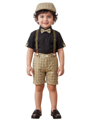 Image of AJ DEZINES Kids Casual Wear Clothing Cotton Shirt Short Set For Boys