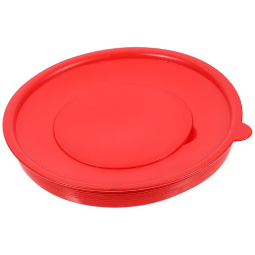 HEALEEP Antisalpicaduras para Batidor de Huevos, Tapa Roja de 20 Cm, 2 Piezas, Cubierta Reutilizable para Tazón Mezclador, Suministros de Cocina, Adecuado para Evitar Salpicaduras