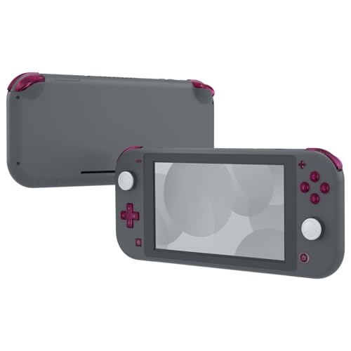 Image of eXtremeRate Clear Candy Pink Replacement ABXY Home Capture Plus Minus Keys Dpad L R ZL ZR Trigger for Nintendo Switch Lite, Full Set Buttons Repair Kits with Tools for Nintendo Switch Lite