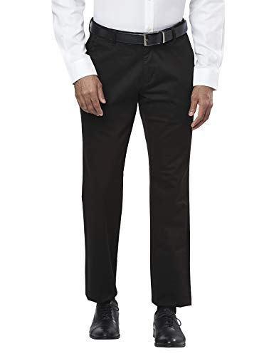 Image of Raymond Men's Cotton Blend Twill Pattern Slim Fit Flat Front Chinos