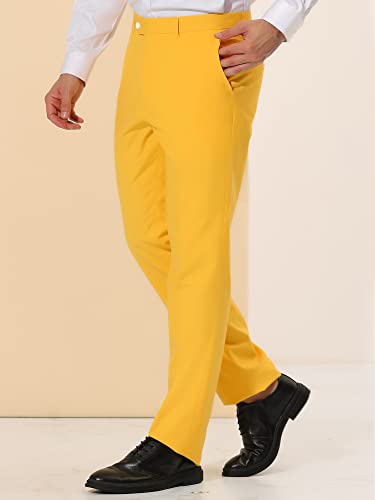 Lars Amadeus Men's Dress Pants Slim Fit Flat Front Chino Business Wedding Suit Pants3