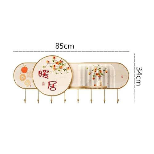 Perchero de pared con ganchos decorativos para la entrada de diseño elegante 3