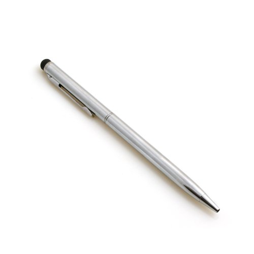 System-S Stylet écran Tactile capacitif Stylet et Stylo Bille Argent 2 en 1 pour écran Tactile Smartphone, Téléphone Portable, Tablette PC, PDA