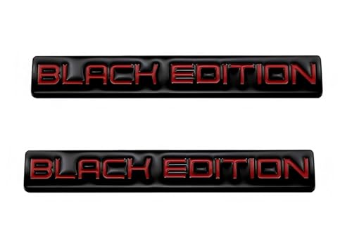 Image of 2pcs Black Edition Metal Emblem 3D Badge Replacement for Car Truck Side Door Bike Stickers Nameplate (Black Red)