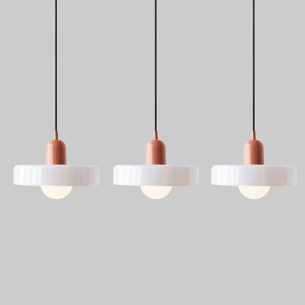 Lustre E27 moderne lot de 3 suspensions en verre soufflé pour décoration chic