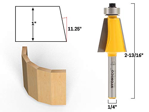 Image of YONICO Router Bits Bevel Edge Forming 11.25 Degree 1 /4-Inch Shank 13911q
