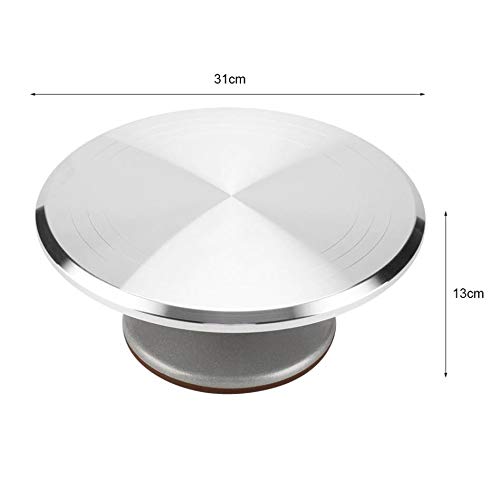 Krumble Bandeja giratoria de acero inoxidable, diámetro de 31 cm, ideal para cortar y hornear pasteles, Plato Giratorio para Tartas, plato para decorar Base giratoria para Pasteles