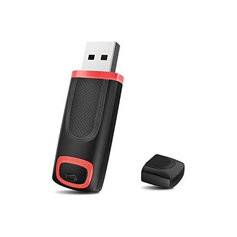128GB USB 3.0 Flash Drive, JUANWE USB Stick Thumb Drive Memory Stick 3.0 High Speed Jump Drive Portable Pen Drive with LED Indicator for PC Laptop Backup Storage Data(Red-Black) Cover