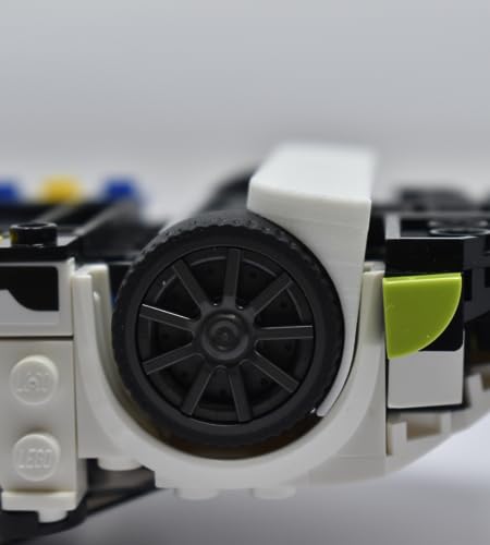 Image of Collectible Car Display Wall Mount | Low Profile Design Compatible with Lego Car Models | Display Cars by Wheels on Wall | Made in USA (White 10-Pack)