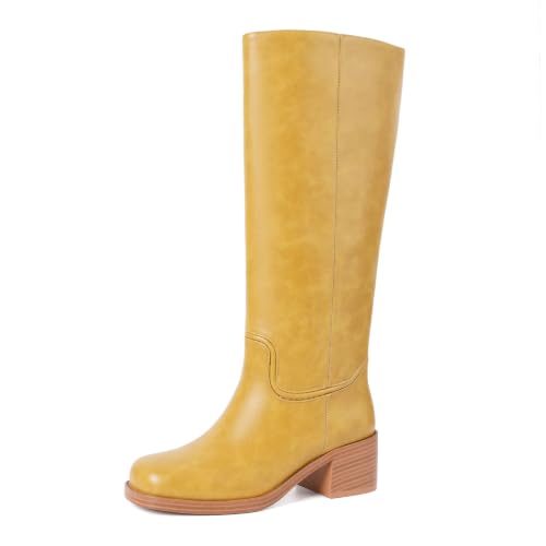 Image of Knee High Boots for Women Chunky Block Heel Tall Boots