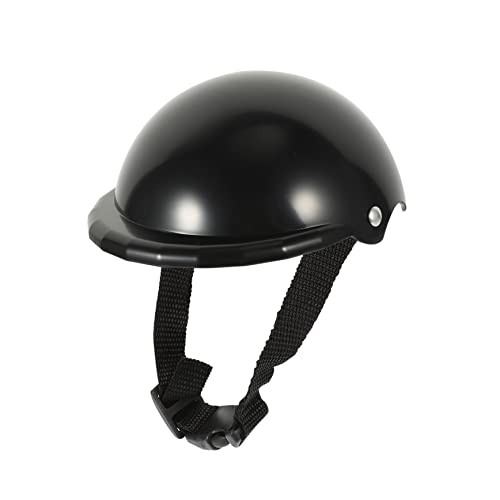 BELLIFFY ペットの面白い帽子 チワワのヘルメット 小型犬用の犬用帽子 犬の冷却マット わんわん 犬の櫛 屋外犬用 プラスチック製の猫のヘルメット 犬の Black