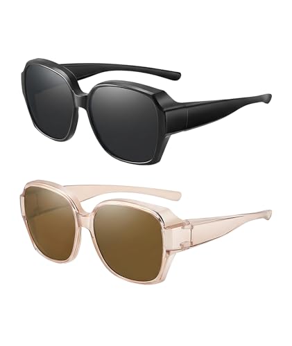 Image of 2Pcs Sunglasses Oversized for Women, Sunglasses Women; Fashion Accessory for Daily Styling and Travel, Oversized Sunglasses for Women with Flattering Design, Suitable for Various Face Shapes