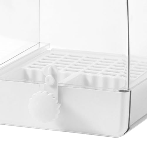 Soporte de alimentos transparente que evita salpicaduras en jaulas de loros 7